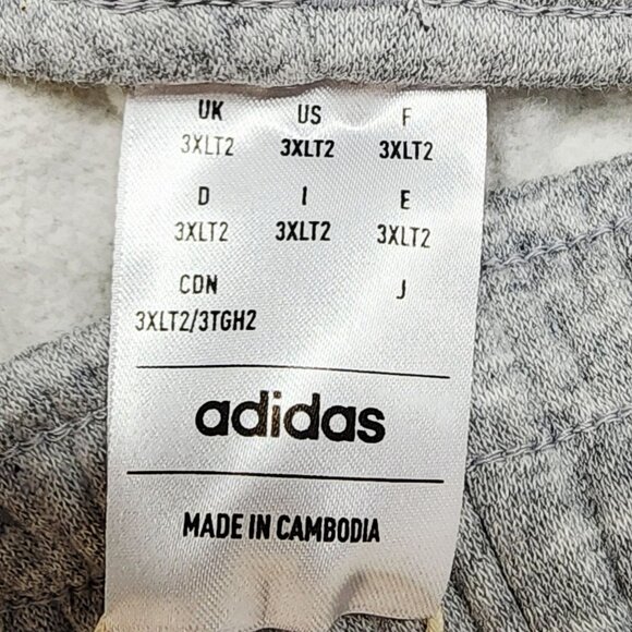 Adidas Mens Size 3XLT Gray Jogger Pants W/ White Stripes Drawstring Waist - Picture 5 of 10